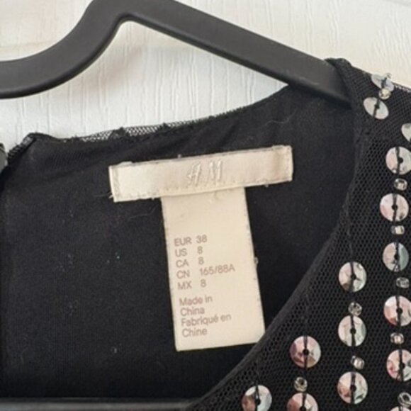 H&M black Sequin top - size 38 - Medium - Picture 2 of 3